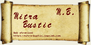 Mitra Bustić vizit kartica